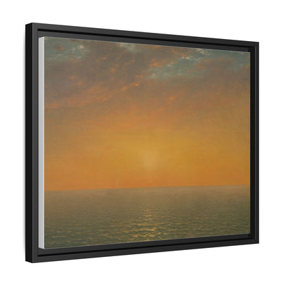 John Frederick Kensett : Sunset on the Sea (1872) - Museum Collection - Framed Canvas Print