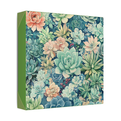 Succulents in Pastel - Secret Garden Collection - Fine Art Print on Canvas