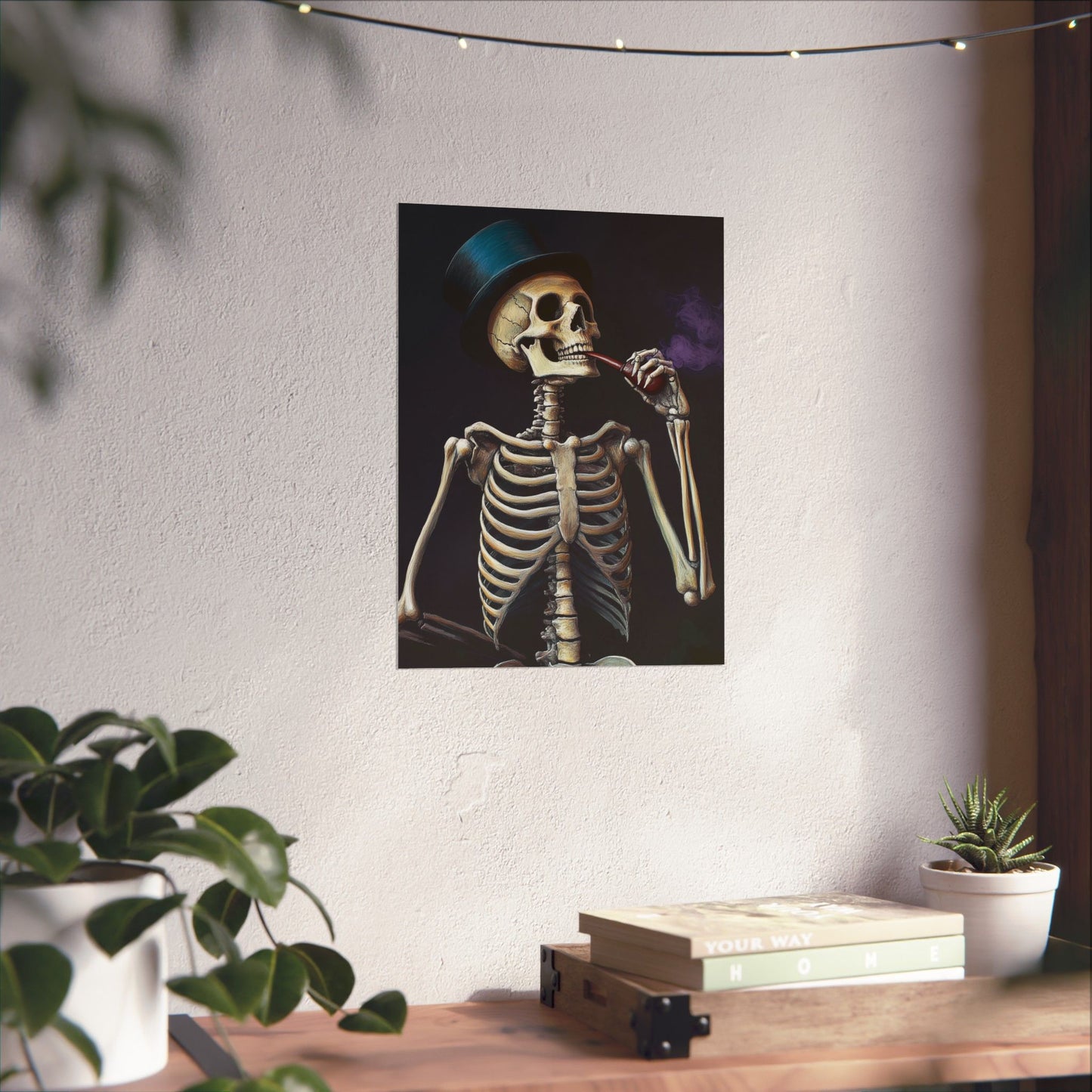 Dapper Skeleton Portrait Poster - Gothic Posters - Vertical Poster - Perfect for Halloween Party Décor