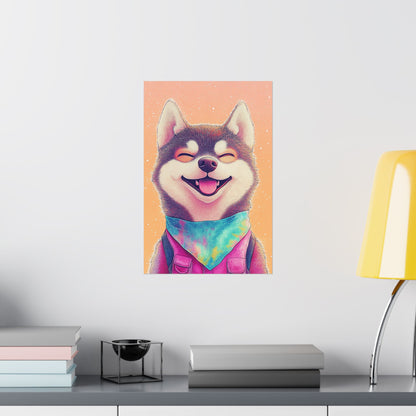 Shiba Inu So Happy - Matte Vertical Poster - Brighten Your Space with Joy - Love Dogs - Wall Art