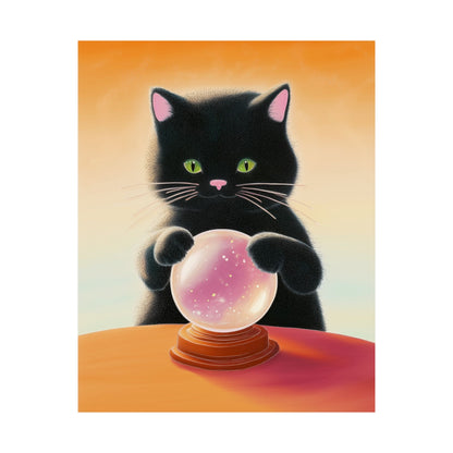 Fortune Telling Cat - Fine Art Print - Whimsical Animals - Posters - Art for Cat Lovers - Wall Art