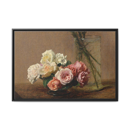 Henri Fantin-Latour : Roses and Lilies (1888) - Giclee Fine Art Print - Museum Collection Framed Canvas Print