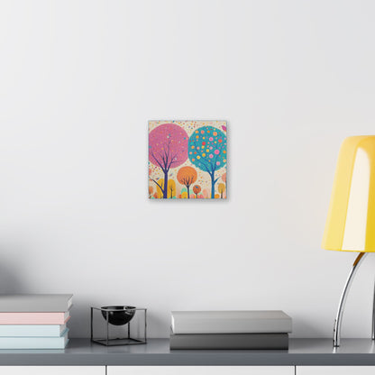 Happy Polka Dot Trees - Delight in Nature Series - Fine Art Print on Canvas