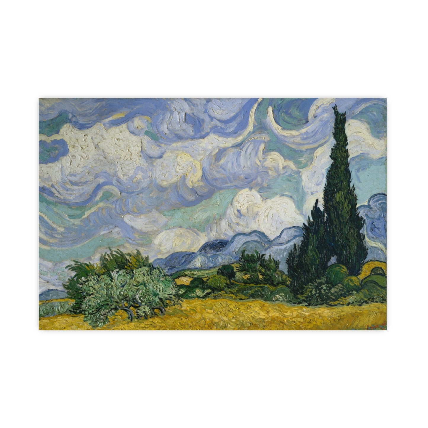 Van Gogh - Wheat Field with Cypresses - Museum Collection - Fine Art Poster