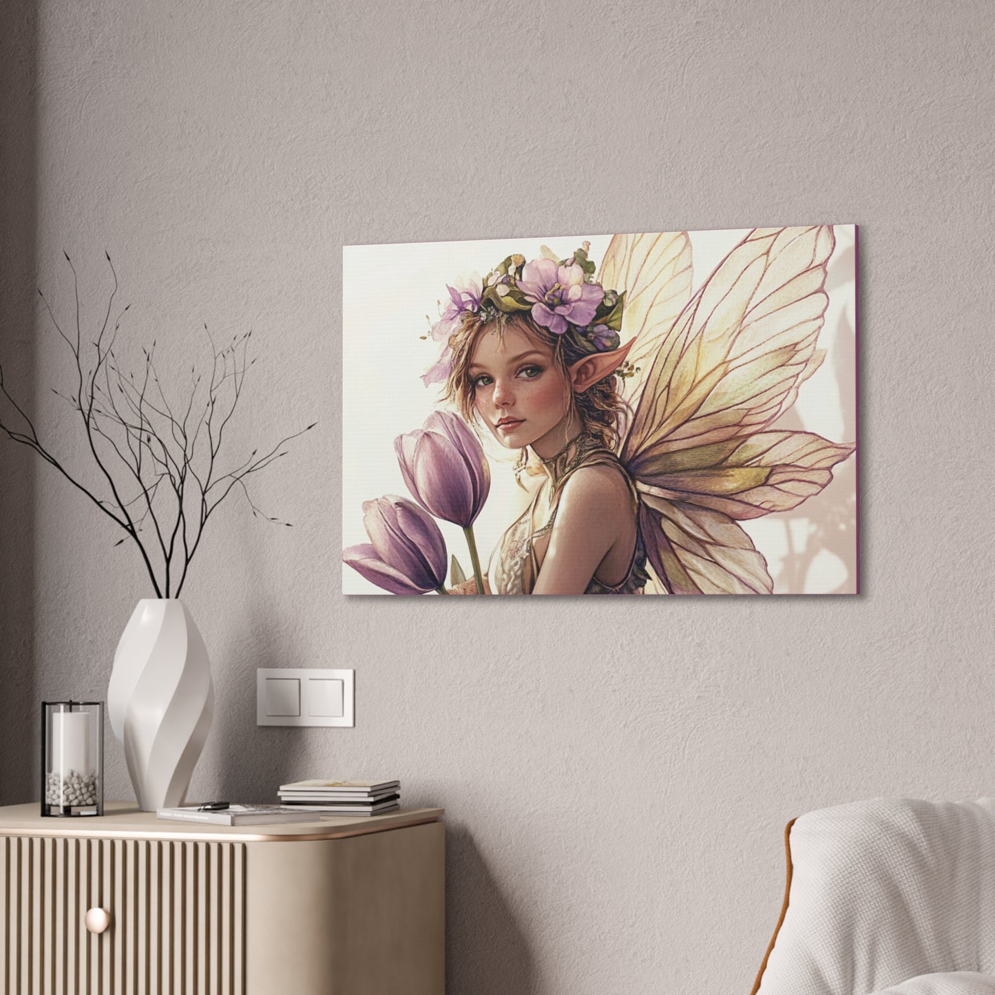 Tuesdays are for Tulips - Flowers & Fairies Collection - Fine Art Print on Canvas