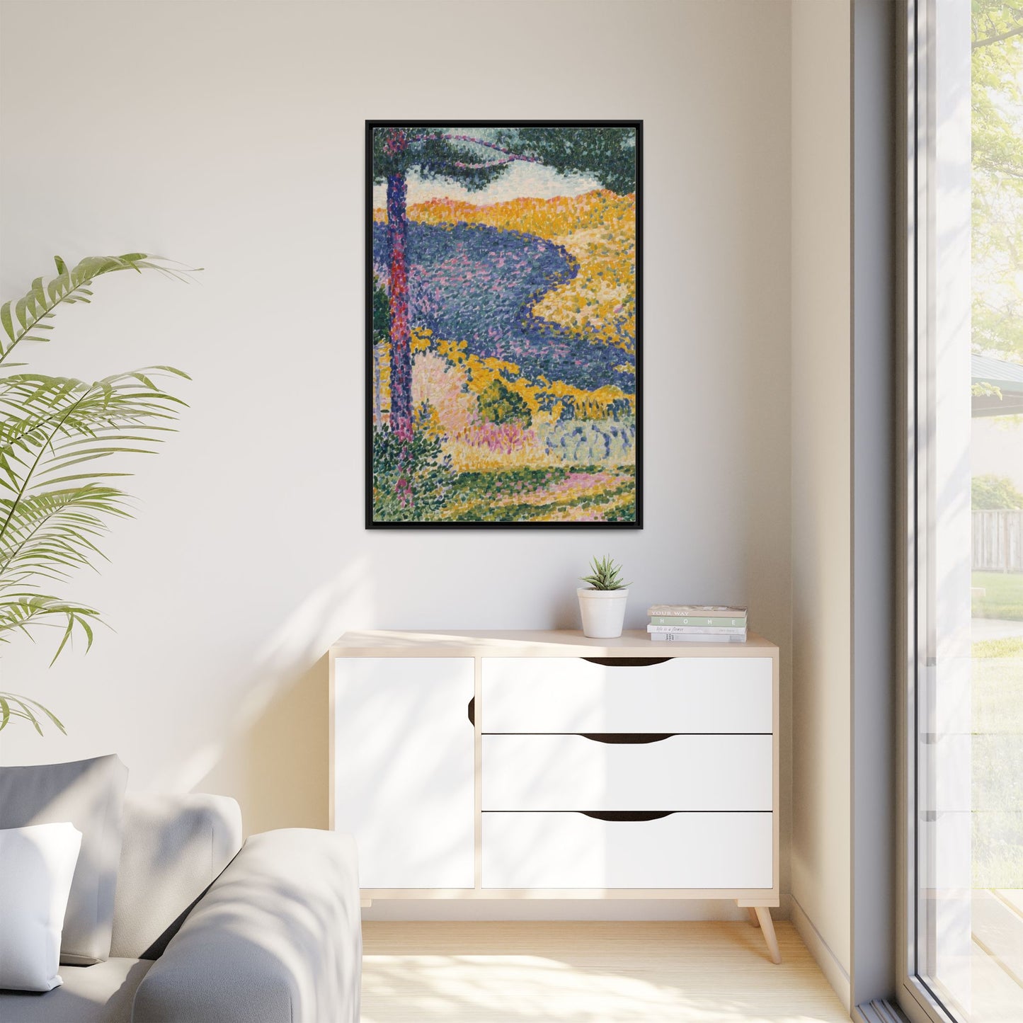 Valley with Fir Shade on the Mountain - Museum Collection - Framed Canvas Print