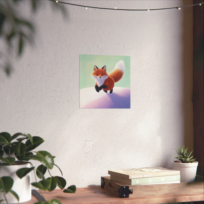 Playful Fox  - Whimsical Animals Wall Art - Cute Animal Posters -  Love Foxes - Vertical Poster