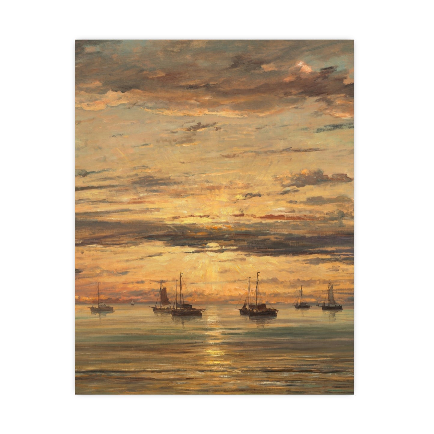 Sunset at Scheveningen - Dutch Maritime Fine Art Poster