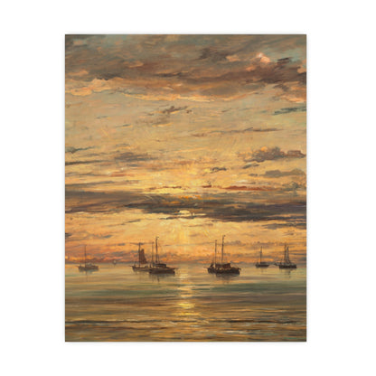 Sunset at Scheveningen - Dutch Maritime Fine Art Poster