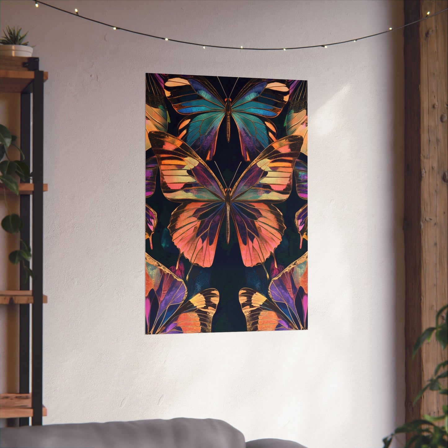 Vibrant Boho Butterflies Fine Art Pint - Matte Poster - Colorful Wall Art for Nature Lovers