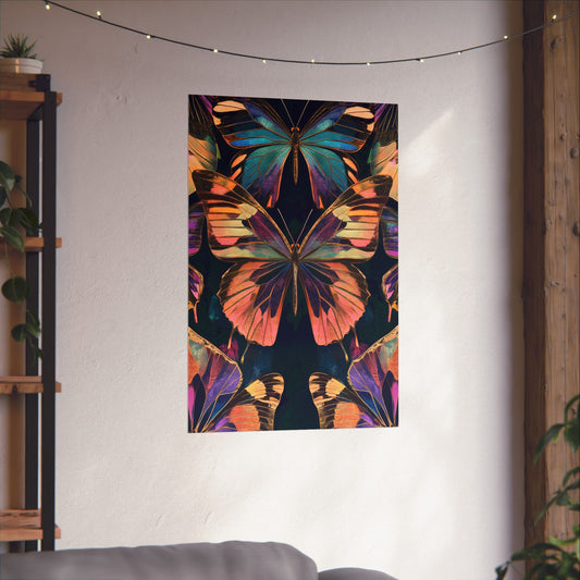 Vibrant Boho Butterflies Fine Art Pint - Matte Poster - Colorful Wall Art for Nature Lovers