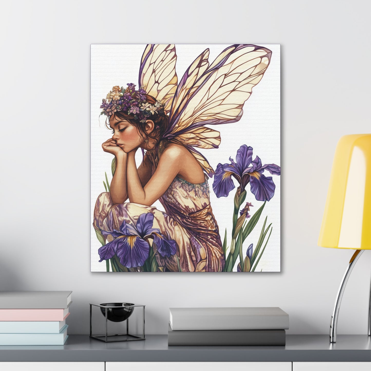 Iris You Were Here - Flowers & Fairies Collection - Fine Art Print on Canvas