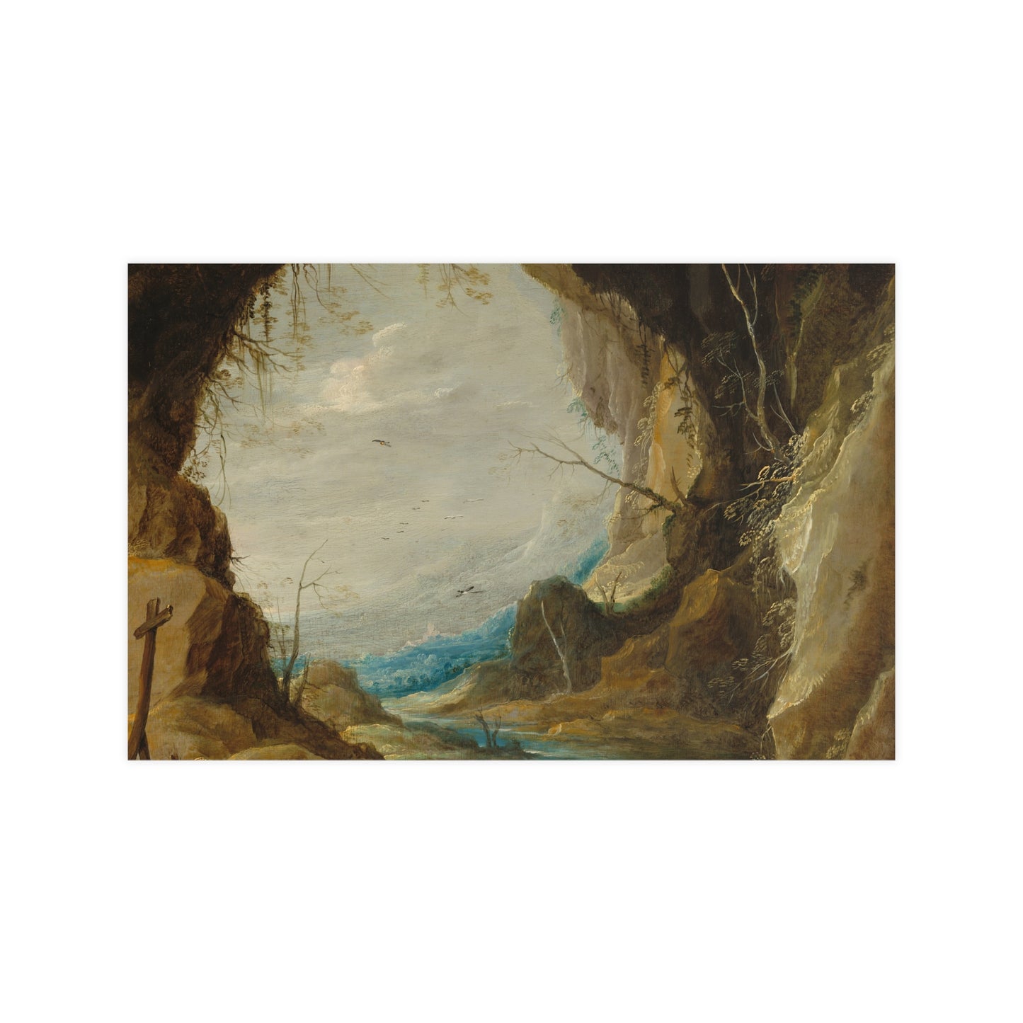 Vista from a Grotto - Romantic Cave Landscape Fine Art Poster