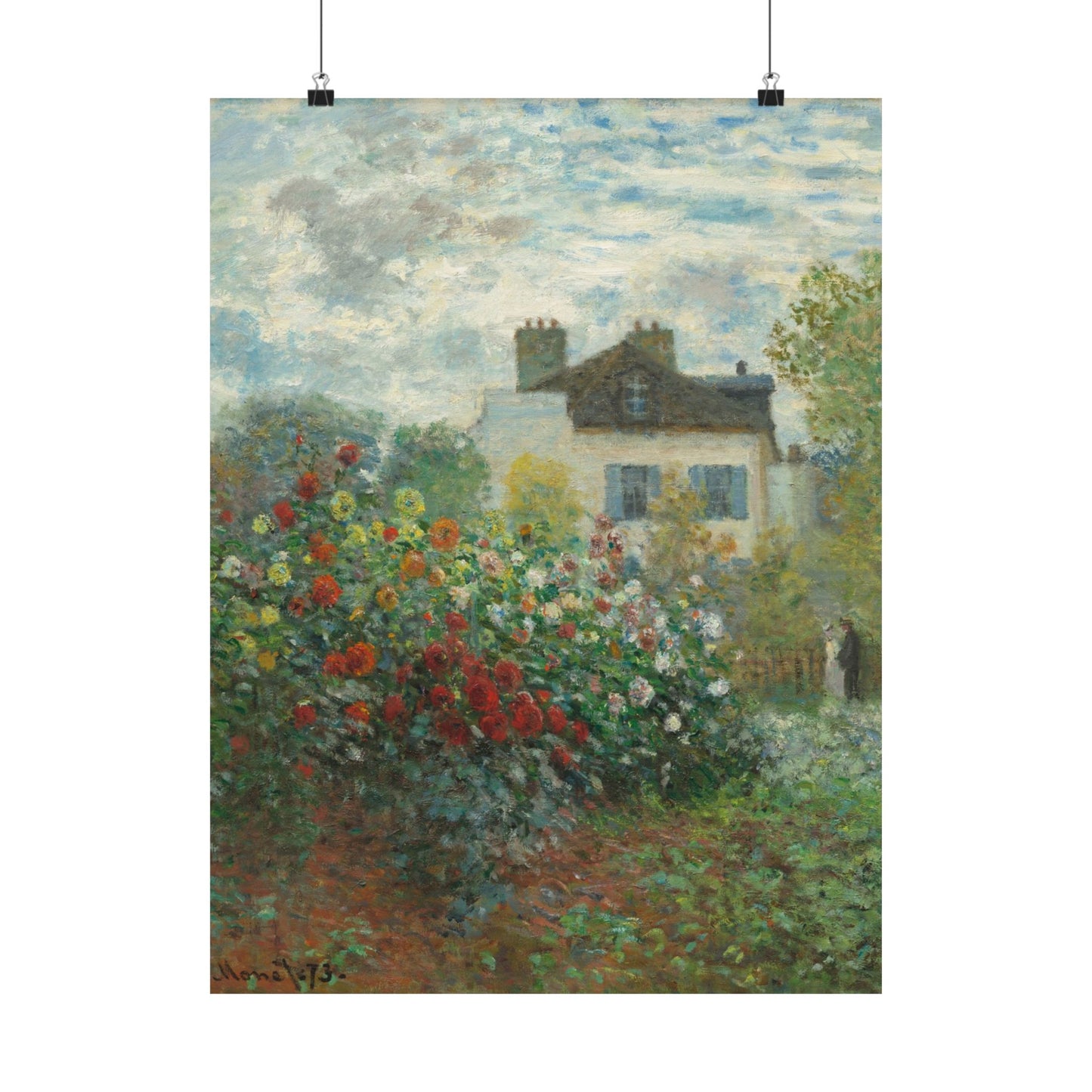 Monet - Artist's Garden at Argenteuil Fine Art Print