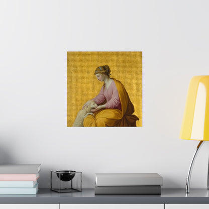 Virtues Art - Meekness - Fine Art Print - Elegant - Vertical Poster - Vintage Art Print
