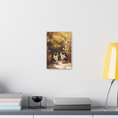 Kittens Conspire  - Garden Friends Series - Fine Art Print on Canvas