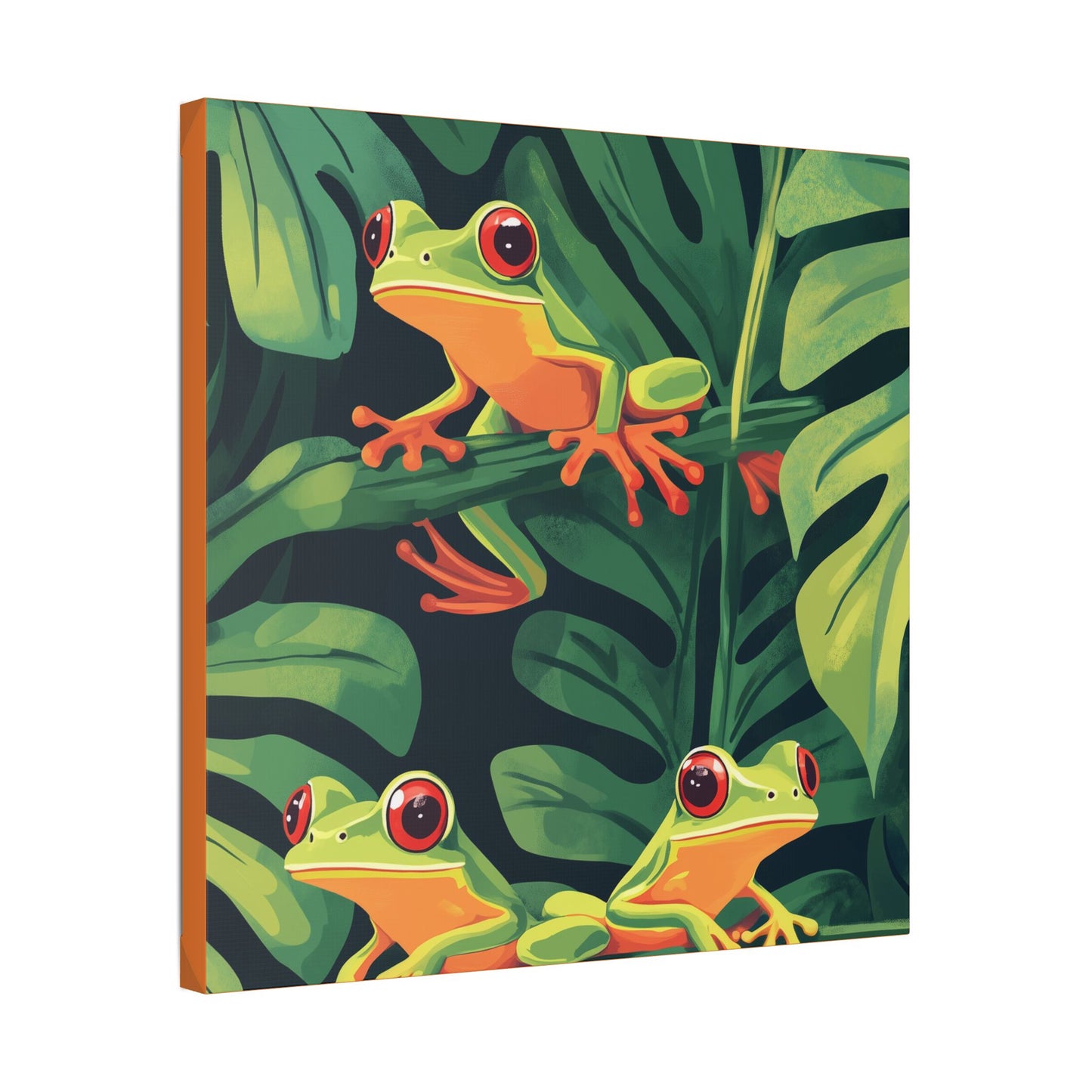 Tree Frog Trio - Garden Friends Series - Fine Art Print on Canvas