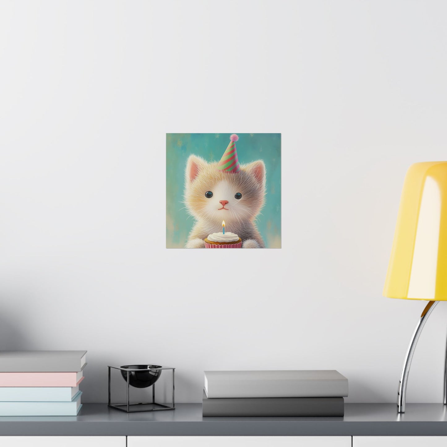 Cute Kitten Birthday Poster - Cat Café - Whimsical Animals - Adorable Kitten Wall Art