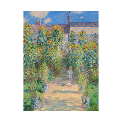 Monet - Garden at Vétheuil Sunflower Fine Art Print