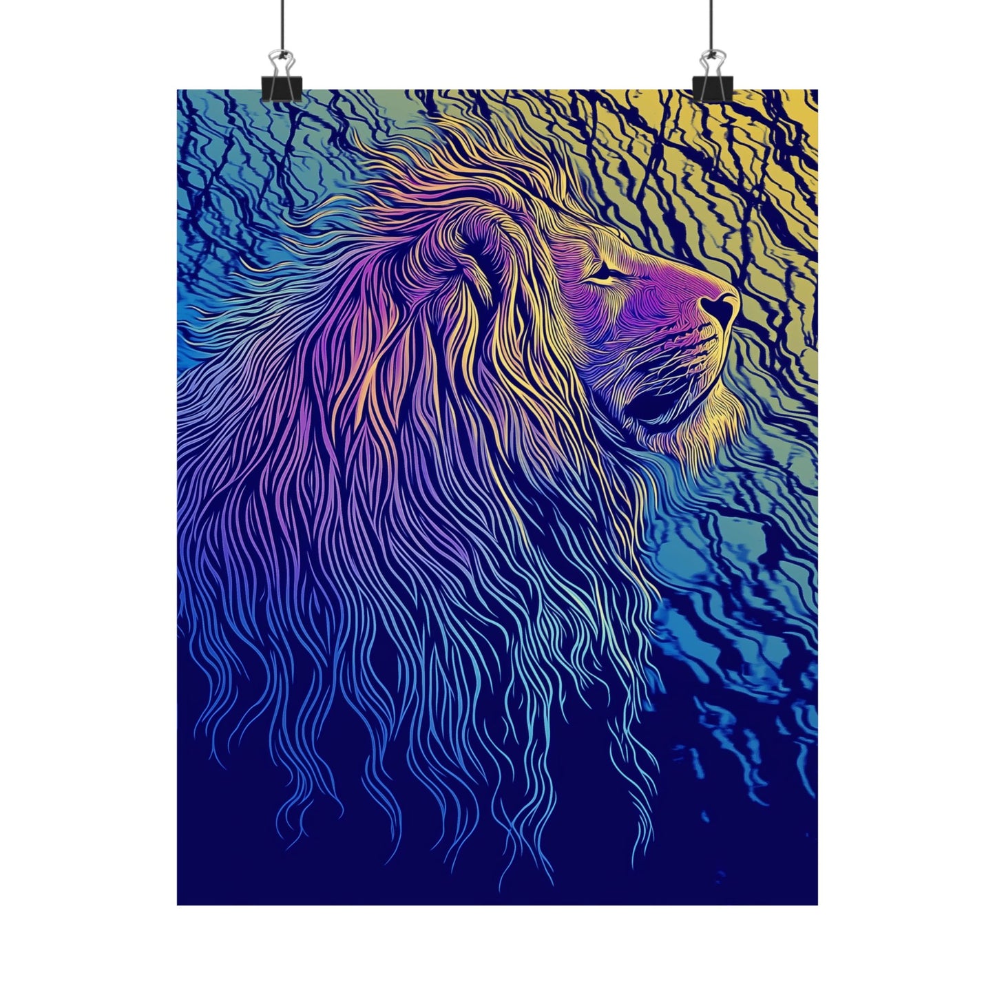 Lion Heart - Fine Art Print - Whimsical Animals - Nature Posters - Vibrant Wall Art for Animal Lovers