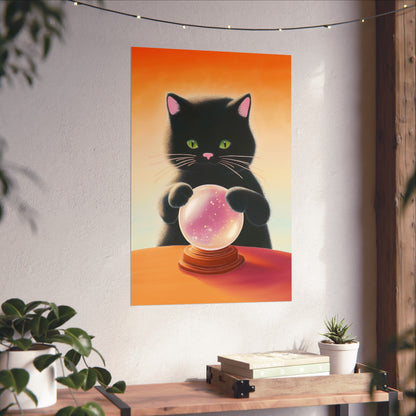 Fortune Telling Cat - Fine Art Print - Whimsical Animals - Posters - Art for Cat Lovers - Wall Art
