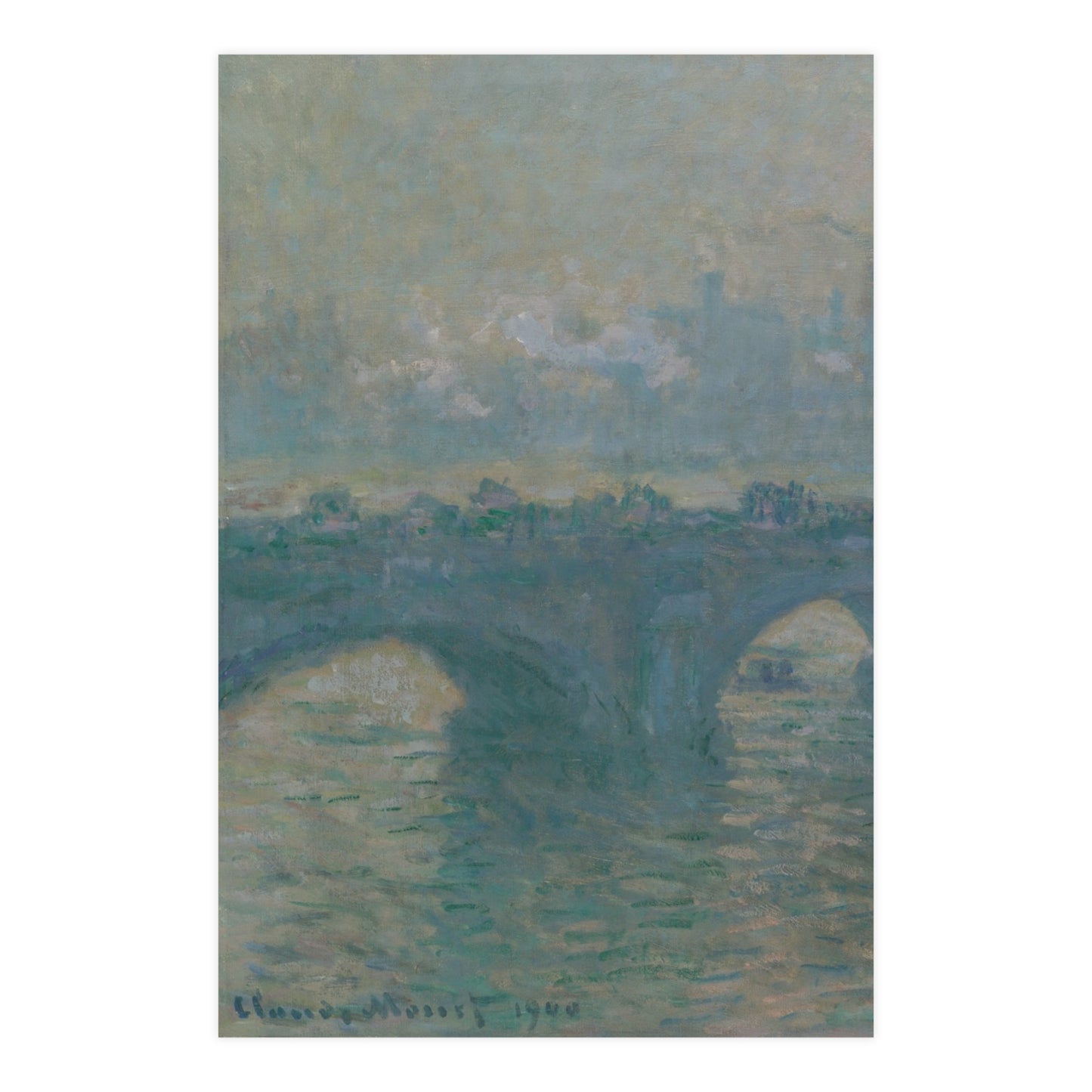 Waterloo Bridge Gray Weather - Monet Fine Art Poster