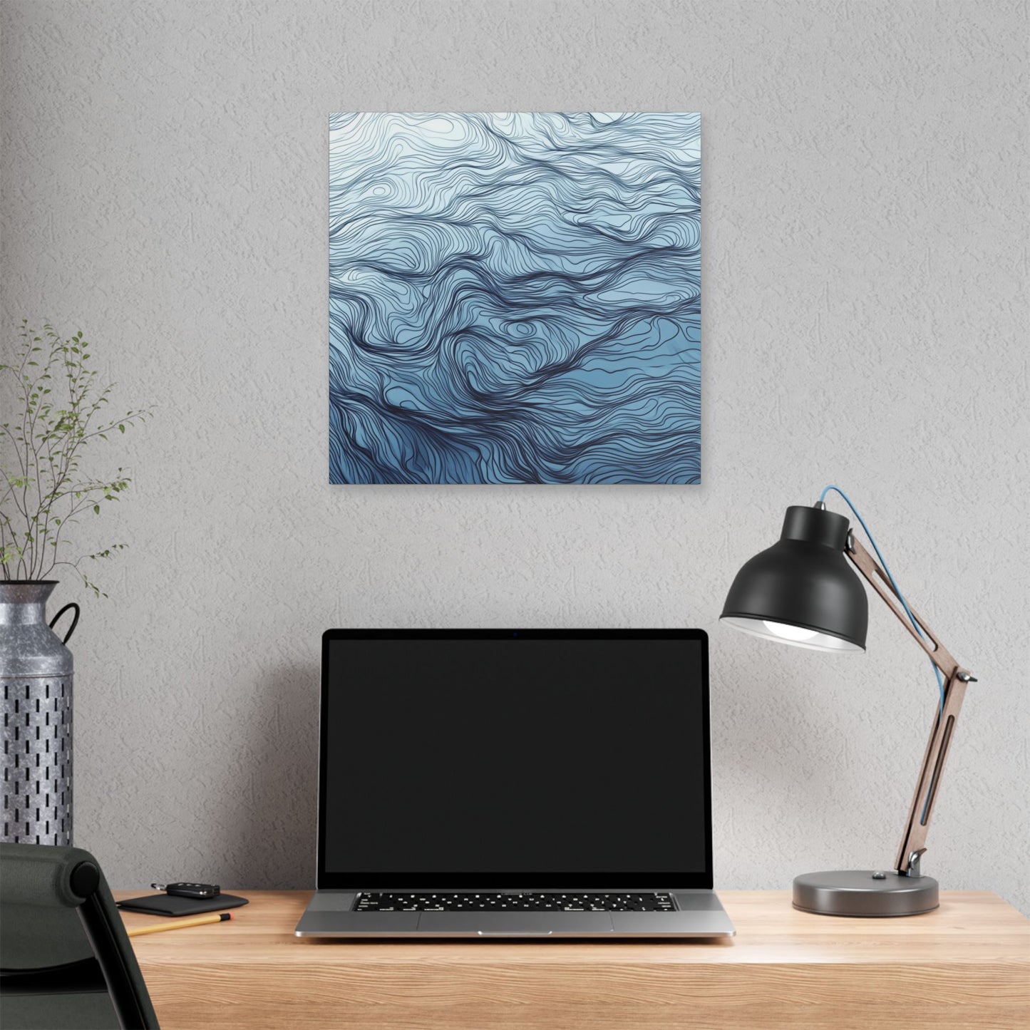 Mood Blue Abstract Blue Canvas Wall Art