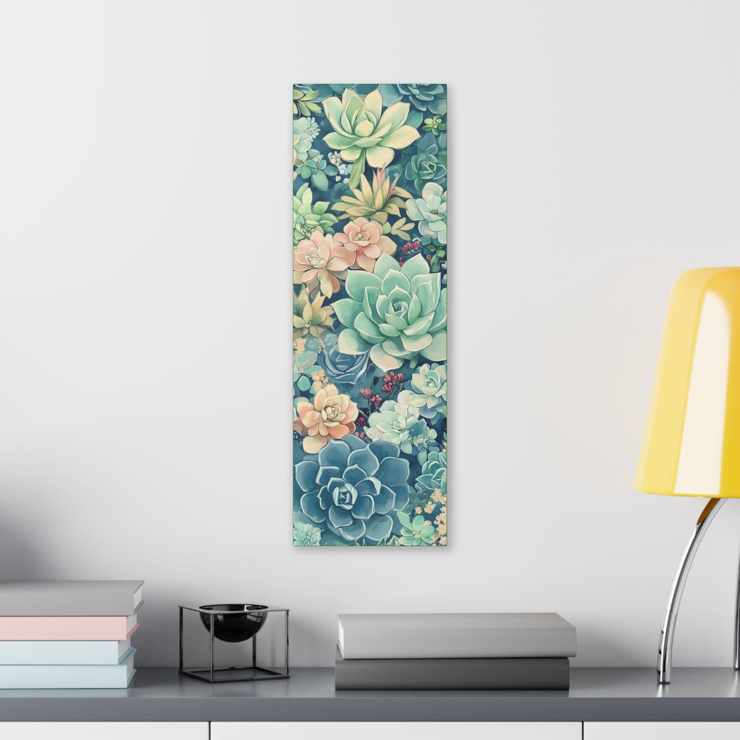 Succulents in Pastel - Secret Garden Collection - Fine Art Print on Canvas