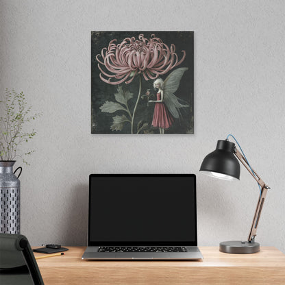 Only Chrysanthemum Will Do - Fairies & Flowers Wall Art Collection on Canvas