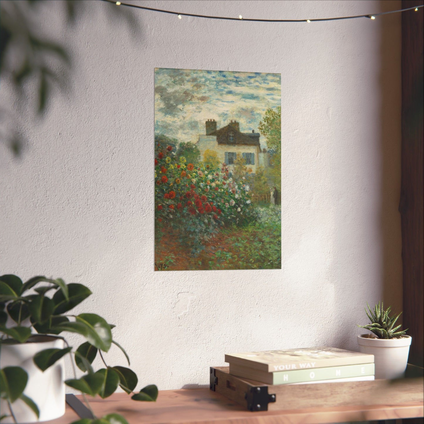 Monet - Artist's Garden at Argenteuil Fine Art Print