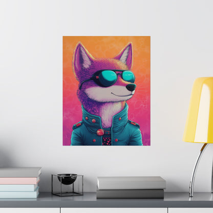 Fetching Fox - Whimsical Animals Art Poster Series - Trendy Wall Art - Vibrant Art Prints - Funny Animal Portrait Style Posters