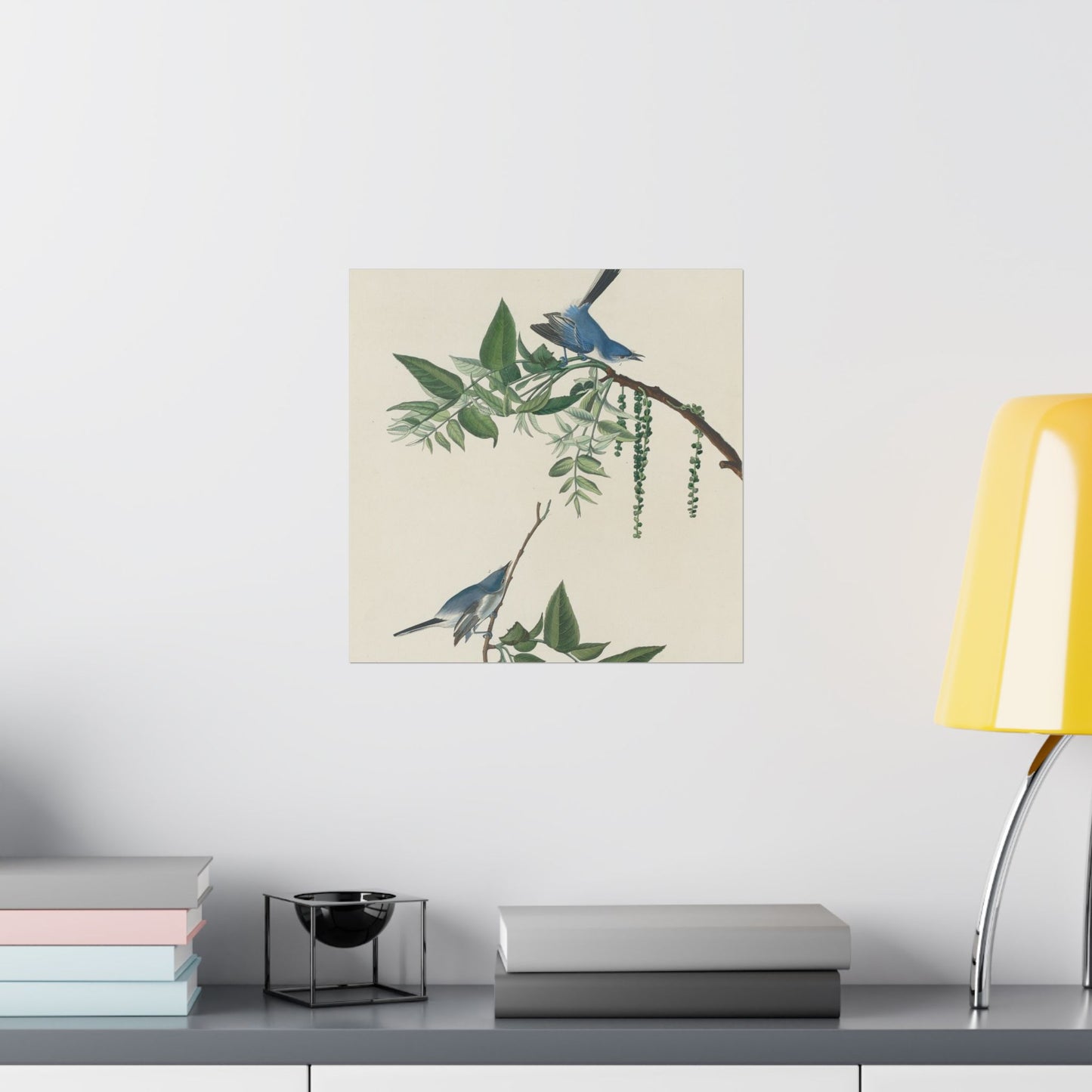 Vintage Bluebirds Botanical Print - Nature-Inspired Art - Matte Vertical Poster with Bluebirds