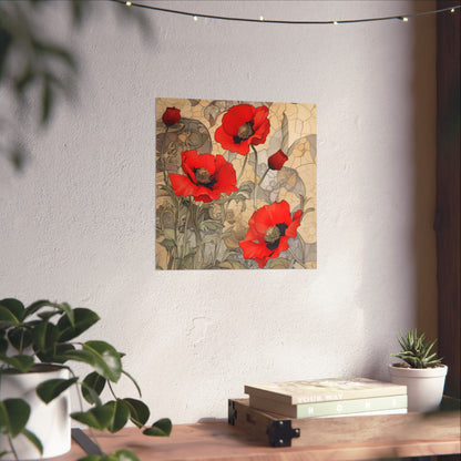 Pretty Poppy Fine Art Print - Floral Matte Vertical Poster – Artwork for Home Décor