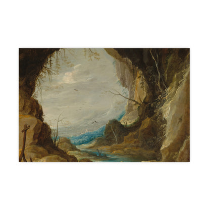 Vista from a Grotto - Romantic Cave Landscape Fine Art Poster
