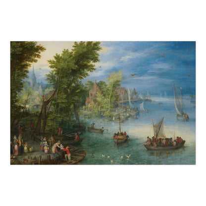 River Landscape Scene - Dutch Golden Age - Vintage Fine Art Print