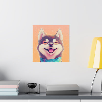 Shiba Inu So Happy - Matte Vertical Poster - Brighten Your Space with Joy - Love Dogs - Wall Art