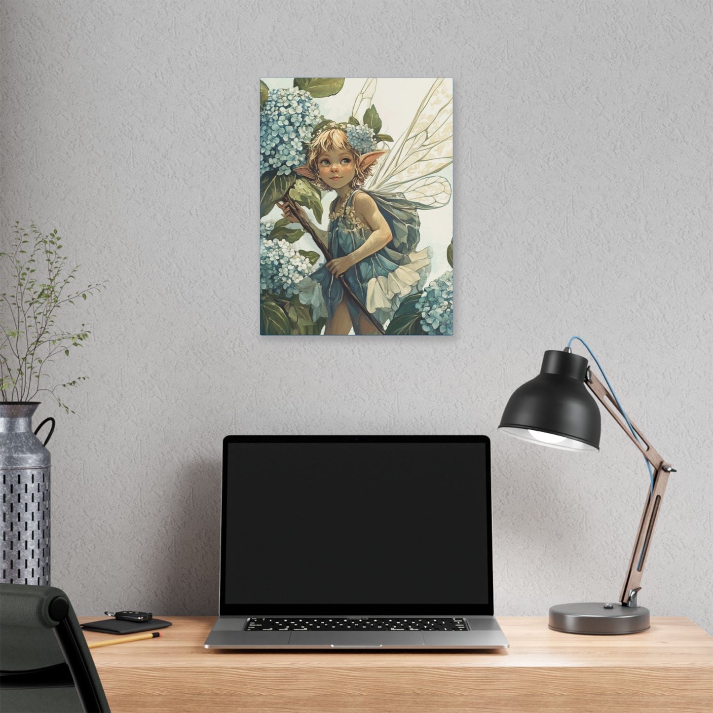 Blue Hydrangea - Flowers & Fairies Collection - Fine Art Print on Canvas