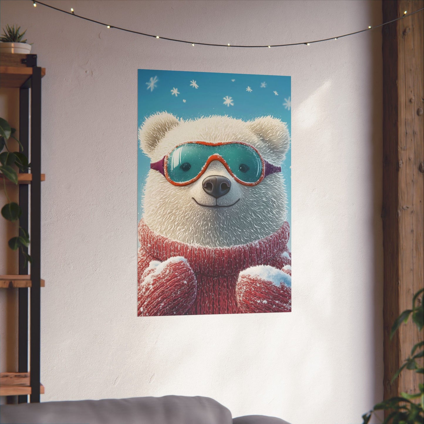 Chill Polar Bear Winter Poster - Cozy & Joyful -  Wall Art & Home Décor