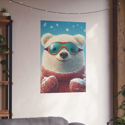 Chill Polar Bear Winter Poster - Cozy & Joyful -  Wall Art & Home Décor