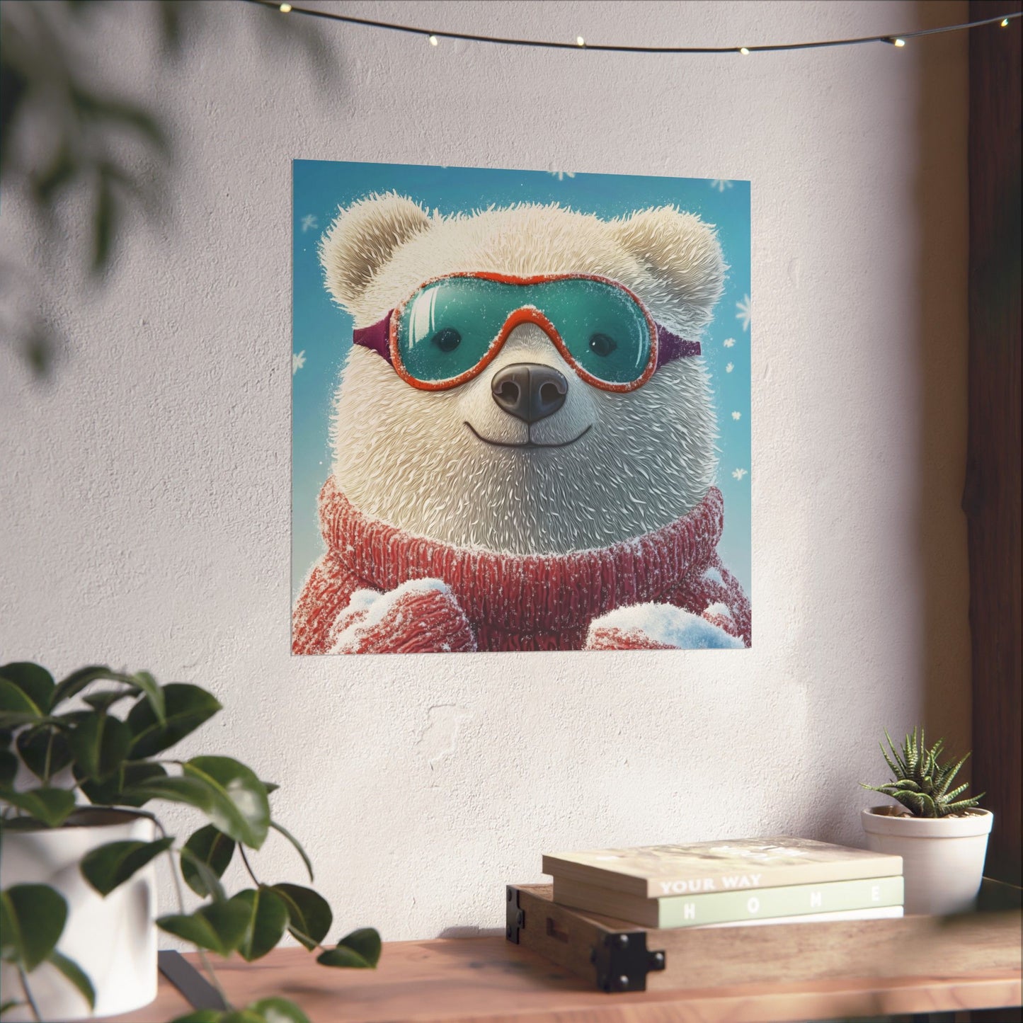 Chill Polar Bear Winter Poster - Cozy & Joyful -  Wall Art & Home Décor