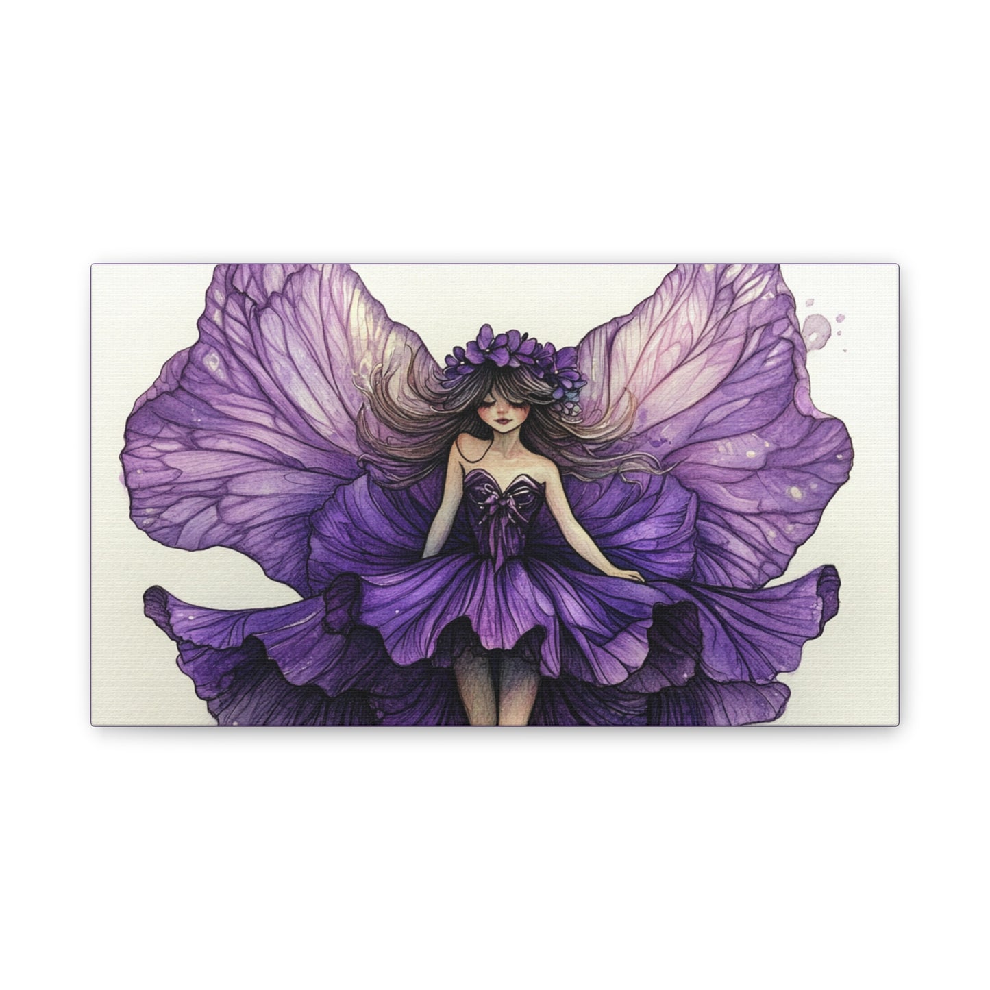A Violet Affair - Fairies & Flowers Collection - Wall Art - on Canvas