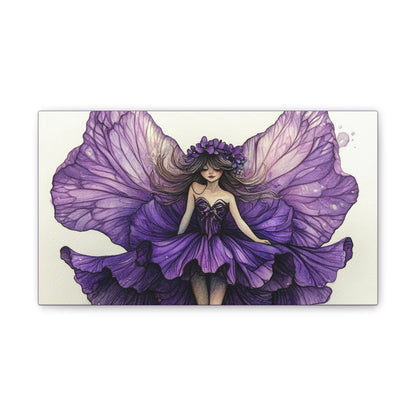 A Violet Affair - Fairies & Flowers Collection - Wall Art - on Canvas