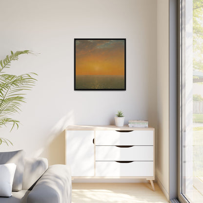 John Frederick Kensett : Sunset on the Sea (1872) - Museum Collection - Framed Canvas Print