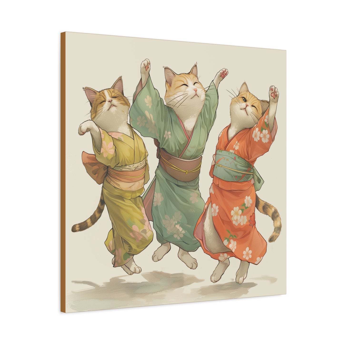 Cheery Cats Prancing - Wall Art Canvas - Home Décor