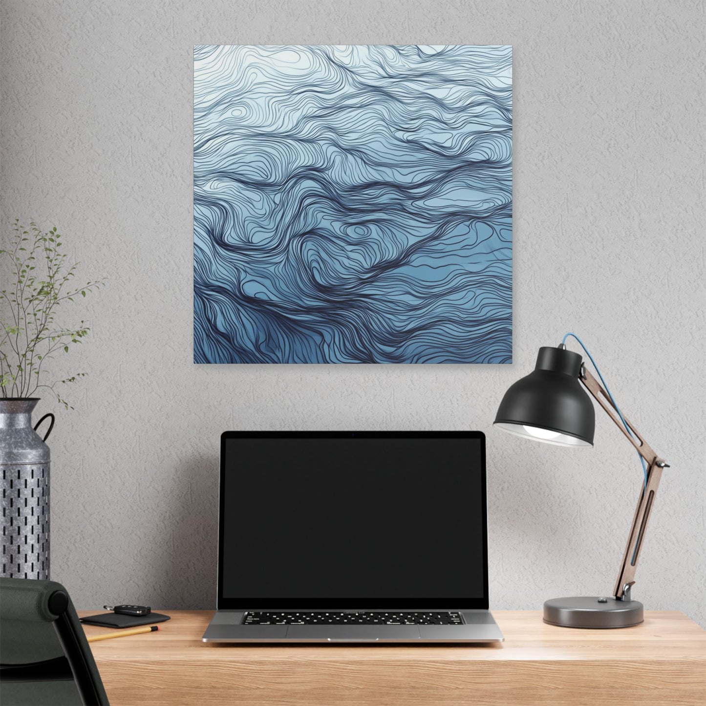 Mood Blue Abstract Blue Canvas Wall Art