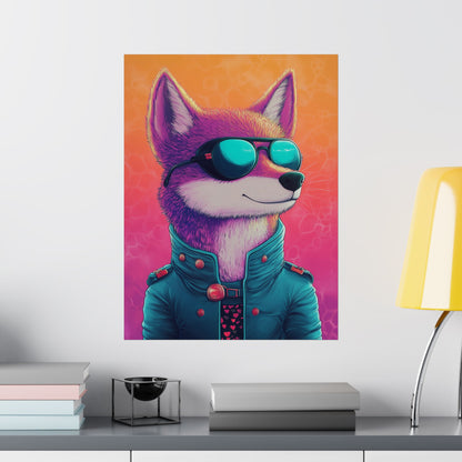 Fetching Fox - Whimsical Animals Art Poster Series - Trendy Wall Art - Vibrant Art Prints - Funny Animal Portrait Style Posters