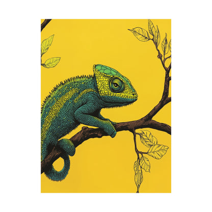 I am not Amused - The Candid Chameleon - Whimsical Animals - Fine Art Print - Vertical Poster - Bohemian Wall Art