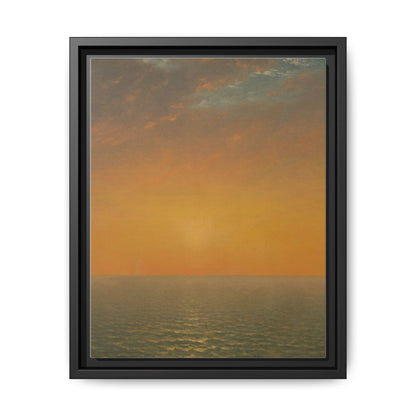 John Frederick Kensett : Sunset on the Sea (1872) - Museum Collection - Framed Canvas Print