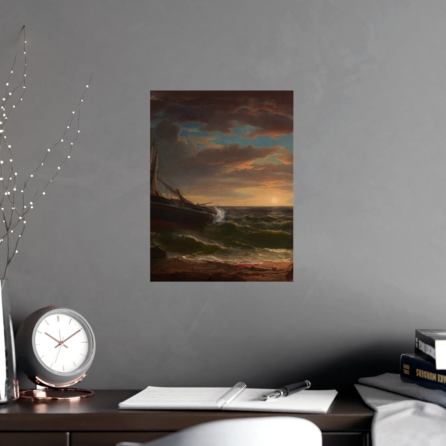 The Stranded Ship - Maritime Drama Fine Art Poster
