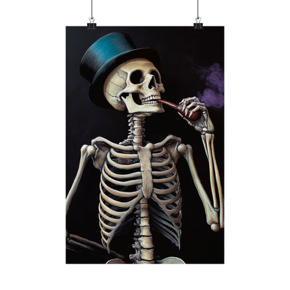 Dapper Skeleton Portrait Poster - Gothic Posters - Vertical Poster - Perfect for Halloween Party Décor